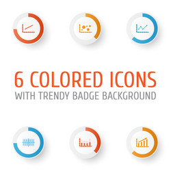 set of graphs diagrams and statistics icons vector image