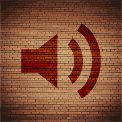 speaker flat modern web button and space for your vector image