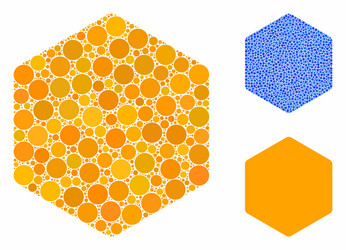 Filled hexagon composition icon circle dots vector