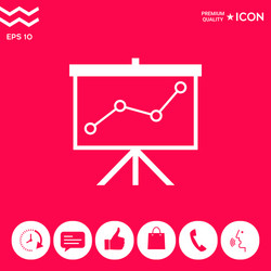 flip-chart projection screen with a graph vector image