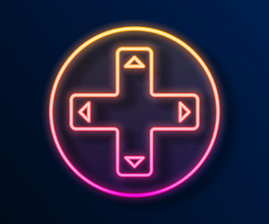 glowing neon line game controller or joystick vector image