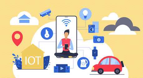 iot network technology and infrastructure tiny vector