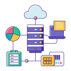 server file access system upload isolated vector image