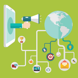 digital marketing and social networking conceptual vector image