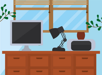 drawer and computer vector image