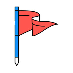 flag pointer map location icon color vector image