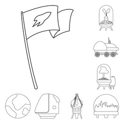 isolated object of mars and space logo collection vector image