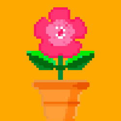 flower in a pot pixel art and creating your own vector image