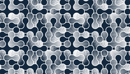 fluid shapes dynamic seamless pattern molecules vector image