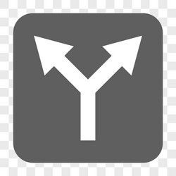 bifurcation arrow up rounded square button vector image