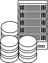 database optimization server banner icon vector image