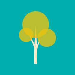 flat with shadow icon and mobile application tree vector image