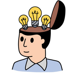 man with open mind concept of idea vector image