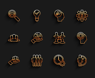 set line project team base users group vector image