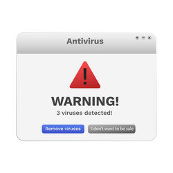 warning on computer screen popup message about vector image