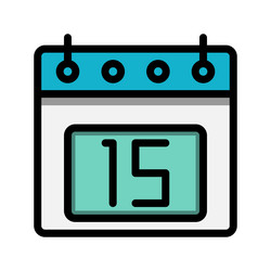 calendar 1st date color linear icon time event vector image