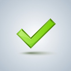 Isolated green check mark sign image vector