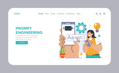prompt-engineers writing a command to artificial vector image