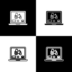 set laptop application for control a autonomous vector image