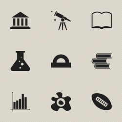 set of 9 editable university icons includes vector image