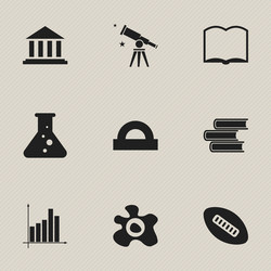 set of 9 editable university icons includes vector