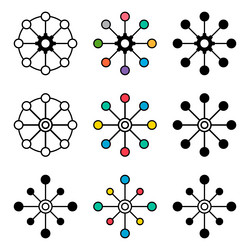 set of multichannel digital design icon vector image