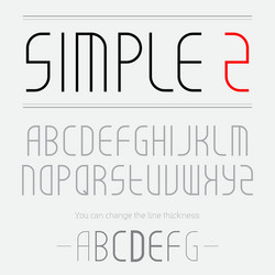 Simple font made of thin lines you can change vector