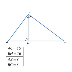 task of finding the hypotenuse and second vector image