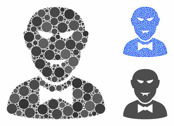 vampire mosaic icon circle dots vector image