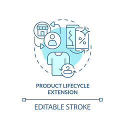 2d blue thin linear icon product lifecycle vector