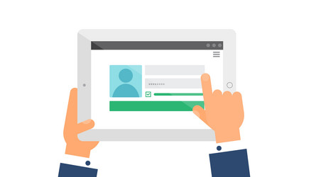 account web page entering privacy data vector image