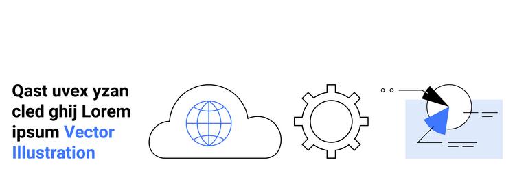 cloud computing with globe gear and data vector image