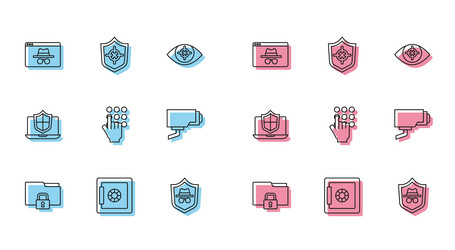set line folder and lock safe browser incognito vector image