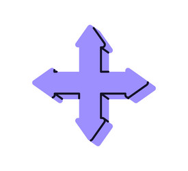 arrow four-pointer cross movement positioning vector image