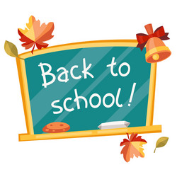 back to school background with green chalkboard vector