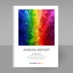 Cover annual report full color spectrum polygon vector