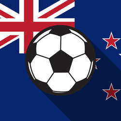 Football Icon with New Zealand Flag Vector Image