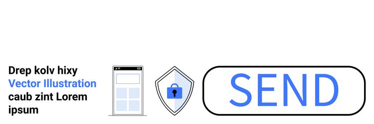 secure message sending with shield icon and mobile vector image