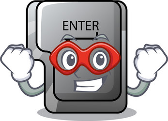 Super hero button enter on a keyboard character vector