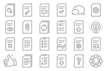 document line icons report checklist and copy vector image