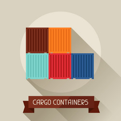 Flat Style Cargo Containers Icon vector image