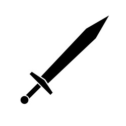 sword silhouette icon or weapon of game item vector