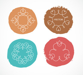 Collection of abstract geometrical icons elements vector