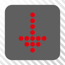dotted arrow down rounded square button vector image