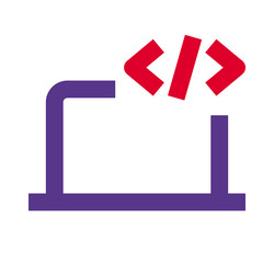 editing or executing programming in laptop vector image