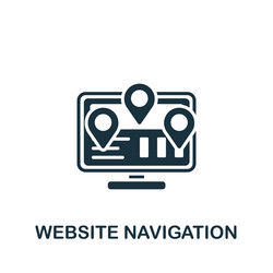 website navigation icon monochrome simple web vector image