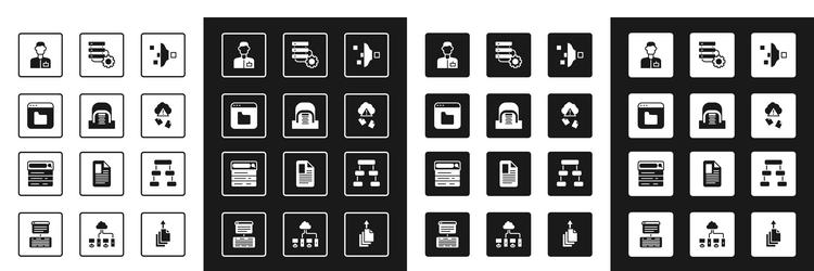 set filter setting hangar with servers browser vector image