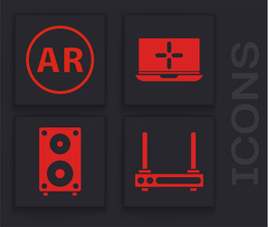 Set router and wi-fi signal ar augmented reality vector