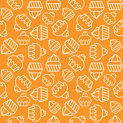 cupcake seamless pattern for use as background vector image
