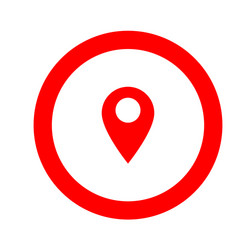 inside round navigation gps icon thin red line vector image